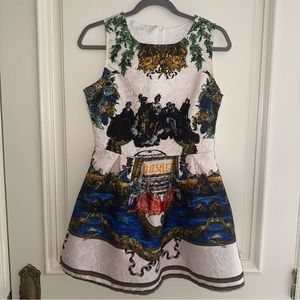 White Artistic Music Mini Dress